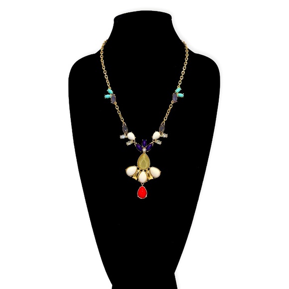 LEE ANGEL for NEIMAN MARCUS | Primary Color Pop Gold Statement Necklace | NWT - Picture 6 of 6